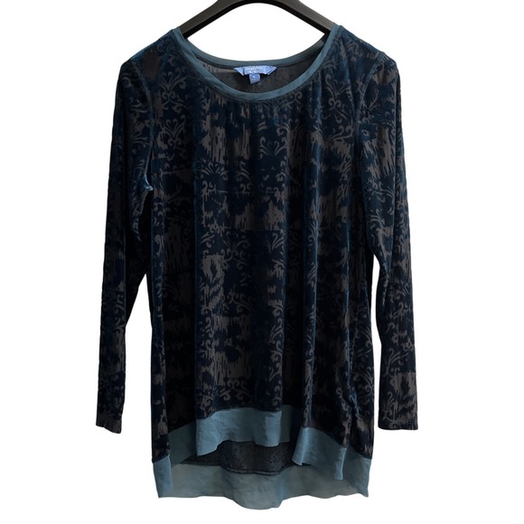 Simply Vera Vera Wang Tops - Simply Vera Wang Top Womens XL Dark Burnout Velvet Long‎ Tunic Fairy Whimsigoth